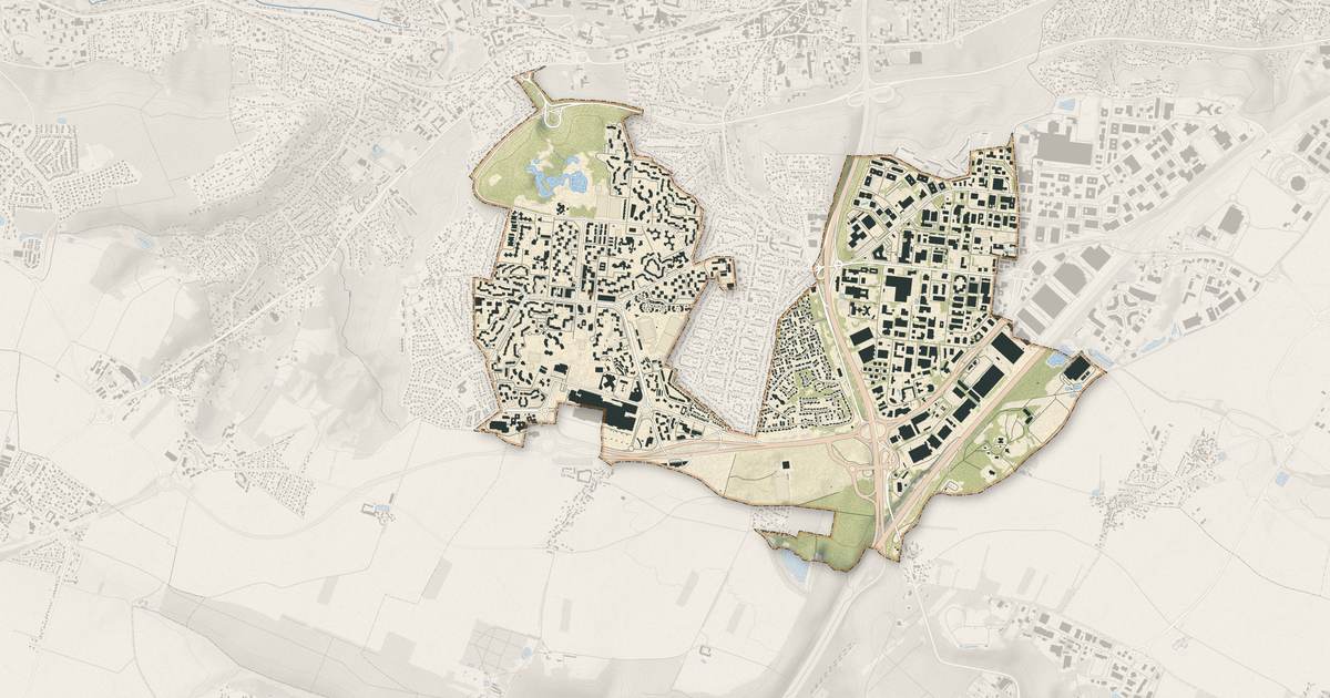 Portrait cartographique de Les Ulis : relief, eau, forêts, bâti et voies, calculés à partir des données de l'IGN