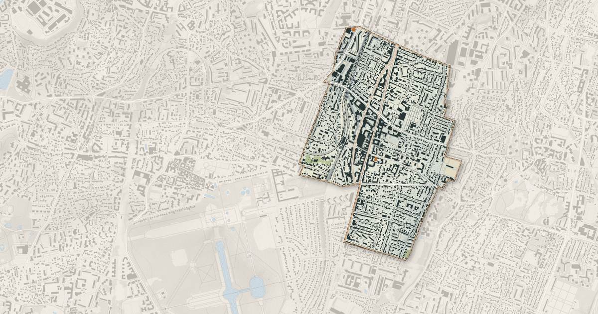 Portrait cartographique de Bourg-la-Reine : relief, eau, forêts, bâti et voies, calculés à partir des données de l'IGN