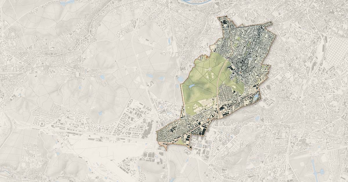 Portrait cartographique de Clamart : relief, eau, forêts, bâti et voies, calculés à partir des données de l'IGN