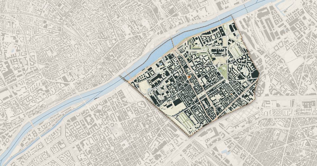 Portrait cartographique de Clichy : relief, eau, forêts, bâti et voies, calculés à partir des données de l'IGN