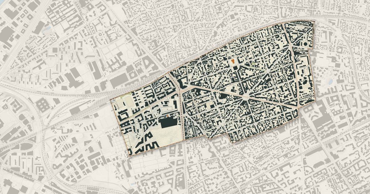 Portrait cartographique de La Garenne-Colombes : relief, eau, forêts, bâti et voies, calculés à partir des données de l'IGN
