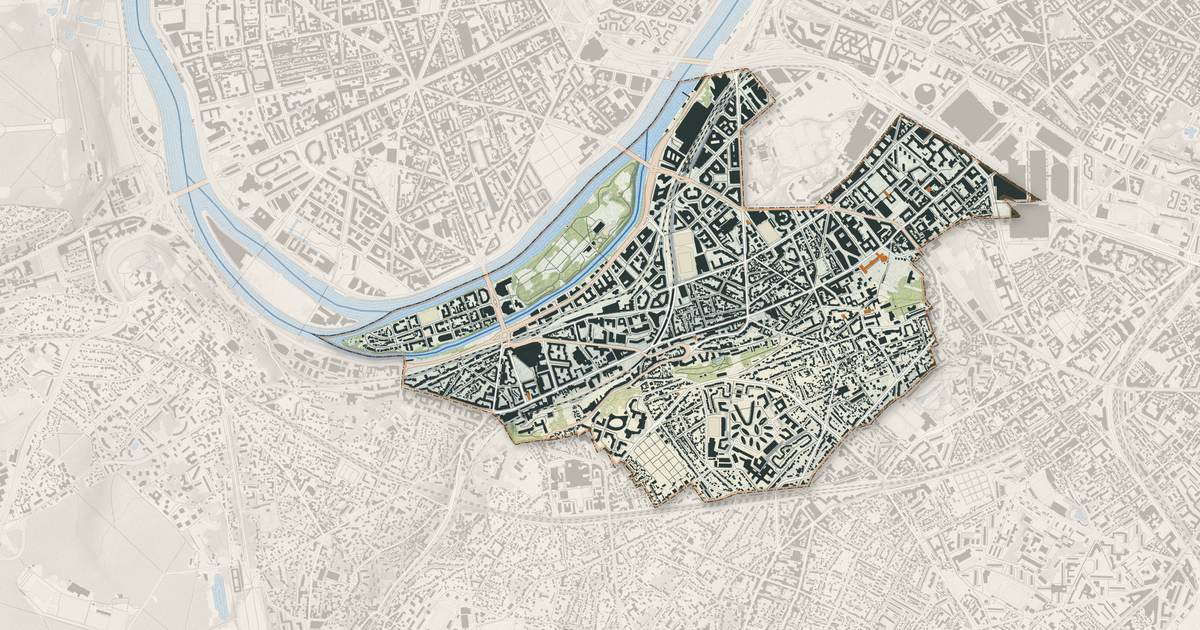 Portrait cartographique de Issy-les-Moulineaux : relief, eau, forêts, bâti et voies, calculés à partir des données de l'IGN