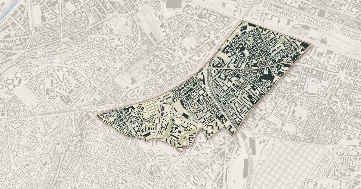 Portrait cartographique de Malakoff : relief, eau, forêts, bâti et voies, calculés à partir des données de l'IGN