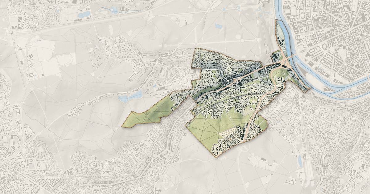 Portrait cartographique de Sèvres : relief, eau, forêts, bâti et voies, calculés à partir des données de l'IGN