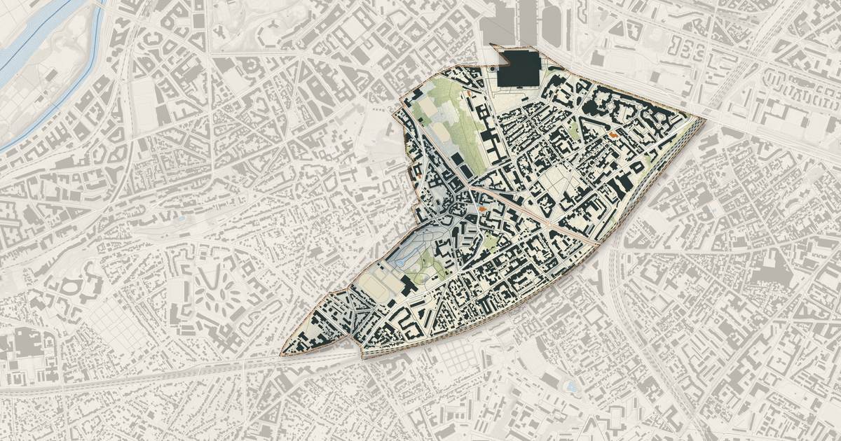Portrait cartographique de Vanves : relief, eau, forêts, bâti et voies, calculés à partir des données de l'IGN