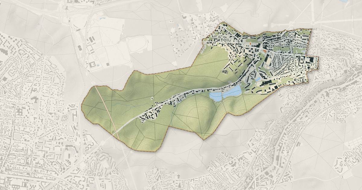 Portrait cartographique de Ville-d'Avray : relief, eau, forêts, bâti et voies, calculés à partir des données de l'IGN