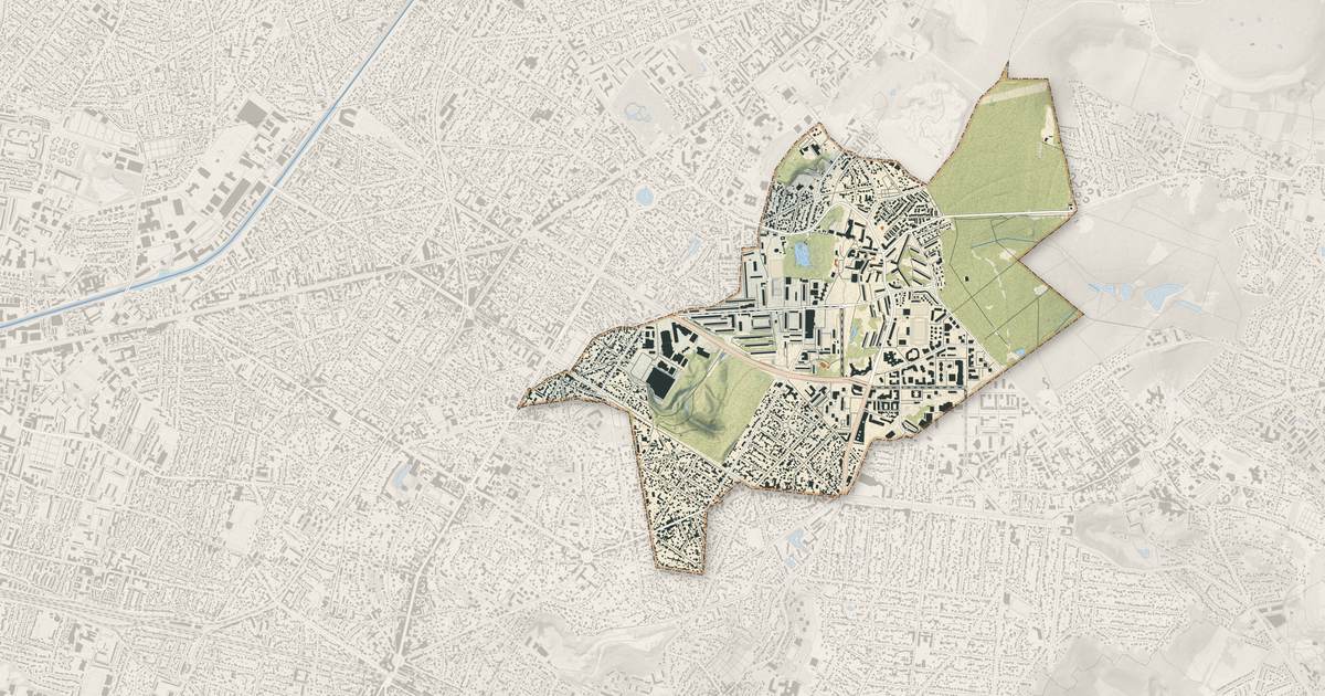 Portrait cartographique de Clichy-sous-Bois : relief, eau, forêts, bâti et voies, calculés à partir des données de l'IGN