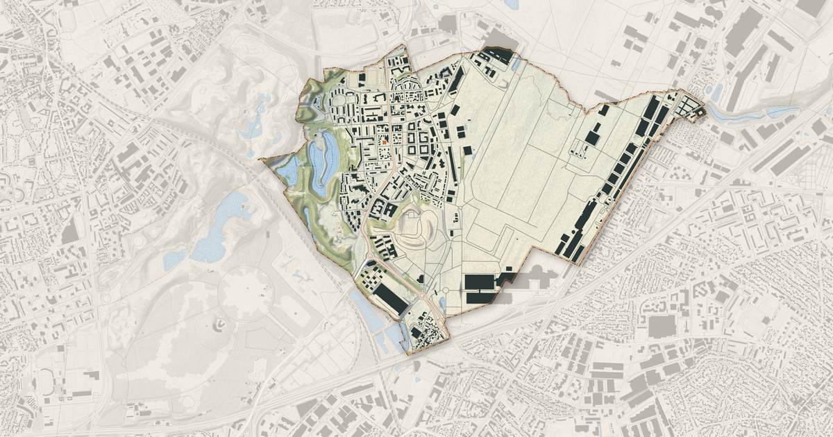 Portrait cartographique de Dugny : relief, eau, forêts, bâti et voies, calculés à partir des données de l'IGN