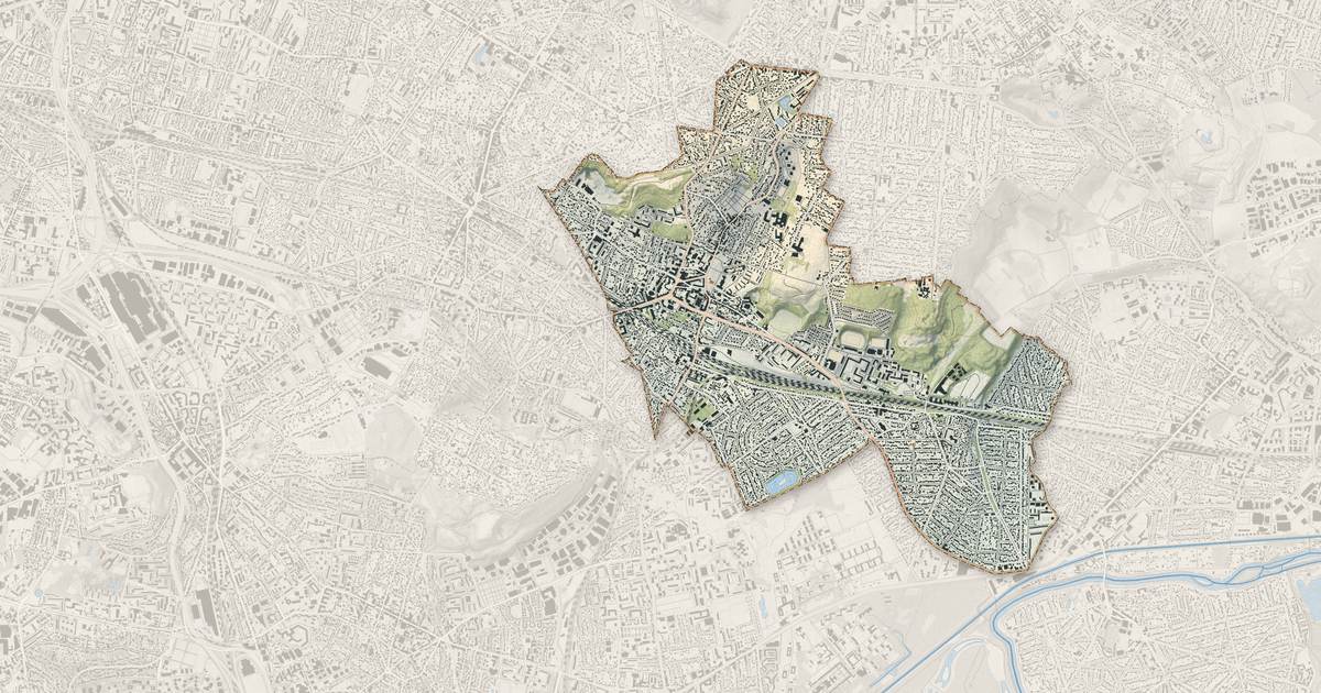 Portrait cartographique de Gagny : relief, eau, forêts, bâti et voies, calculés à partir des données de l'IGN