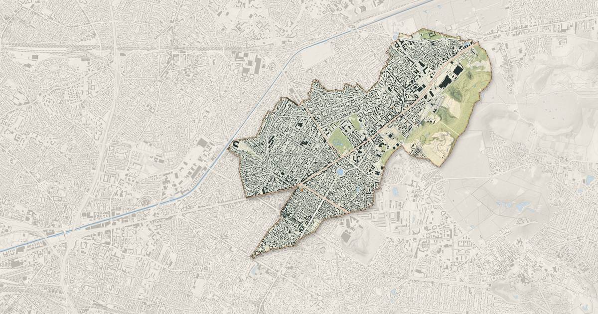 Portrait cartographique de Livry-Gargan : relief, eau, forêts, bâti et voies, calculés à partir des données de l'IGN