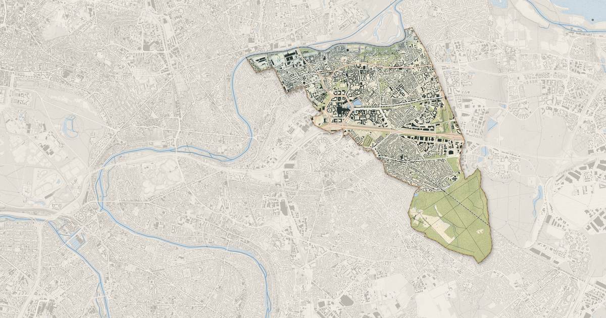 Portrait cartographique de Noisy-le-Grand : relief, eau, forêts, bâti et voies, calculés à partir des données de l'IGN