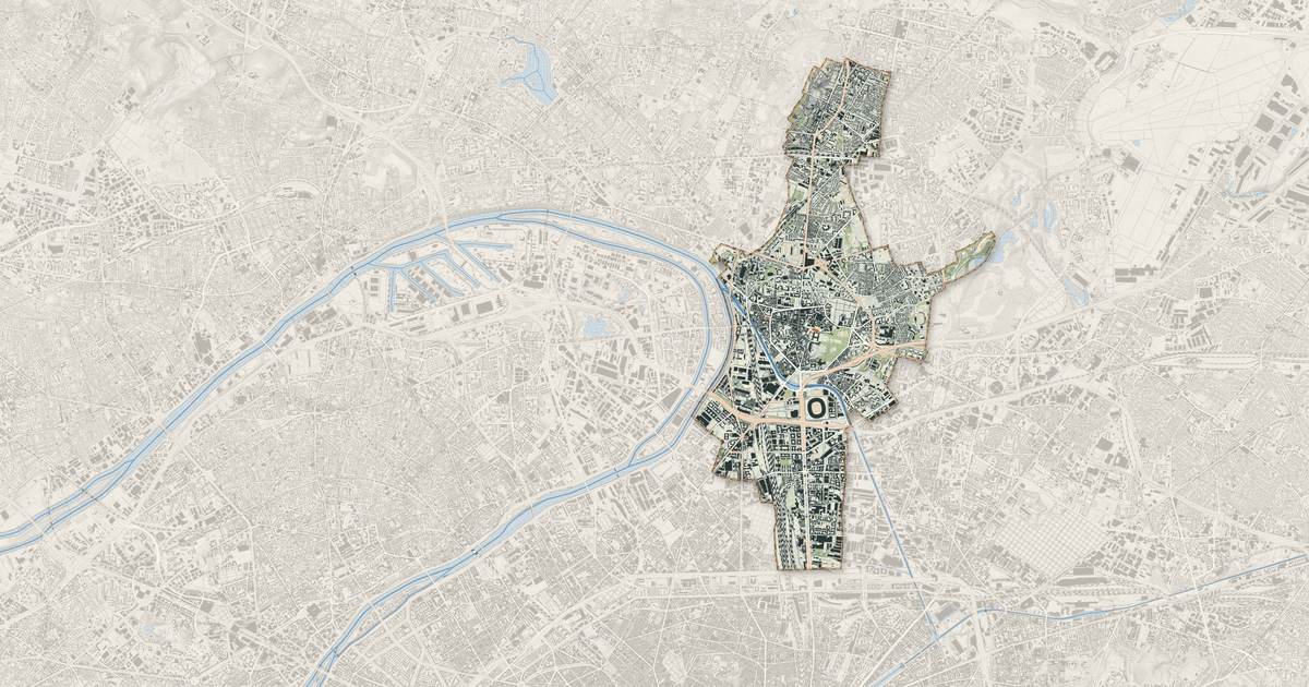 Portrait cartographique de Saint-Denis : relief, eau, forêts, bâti et voies, calculés à partir des données de l'IGN
