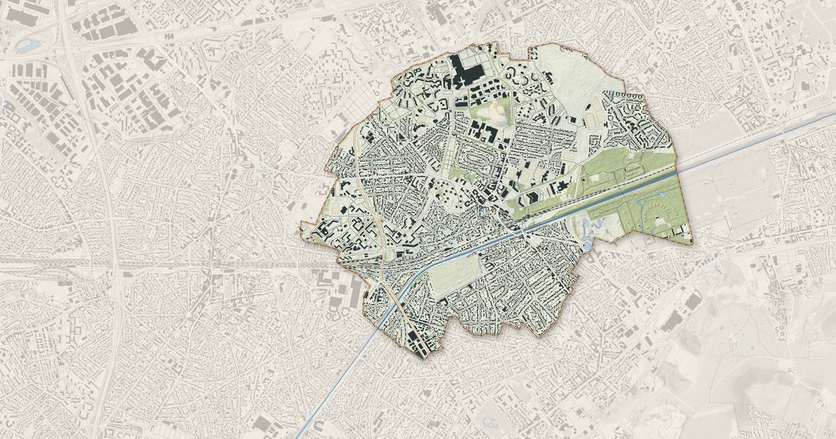 Portrait cartographique de Sevran : relief, eau, forêts, bâti et voies, calculés à partir des données de l'IGN