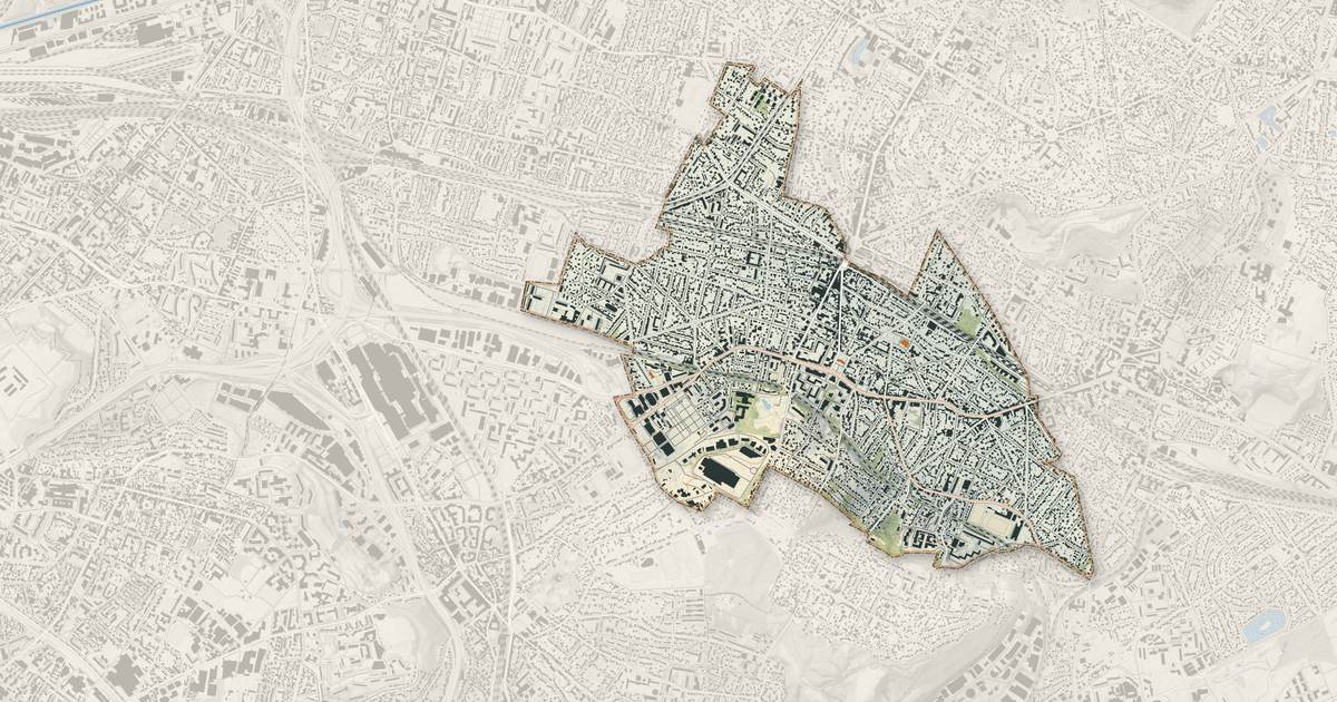 Portrait cartographique de Villemomble : relief, eau, forêts, bâti et voies, calculés à partir des données de l'IGN