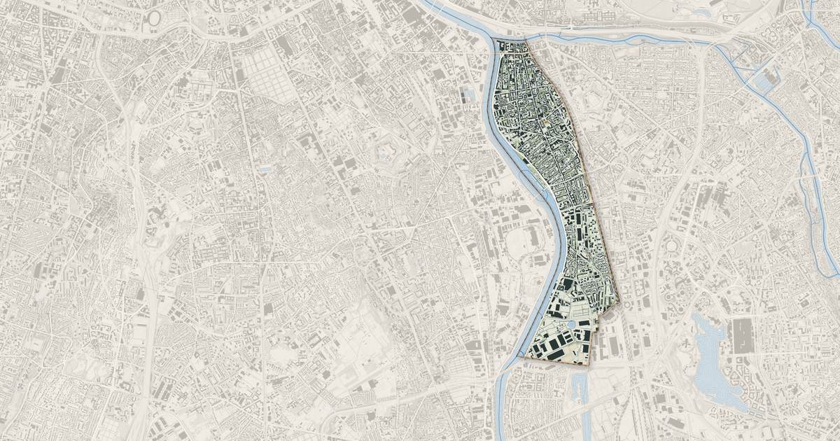 Portrait cartographique de Alfortville : relief, eau, forêts, bâti et voies, calculés à partir des données de l'IGN