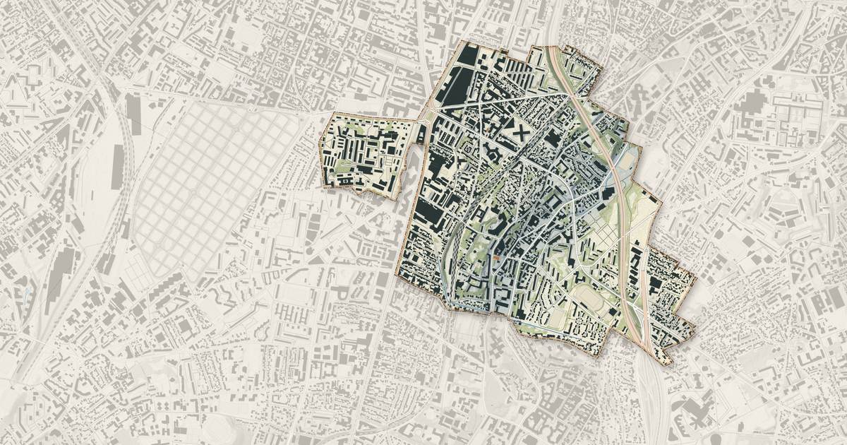 Portrait cartographique de Arcueil : relief, eau, forêts, bâti et voies, calculés à partir des données de l'IGN