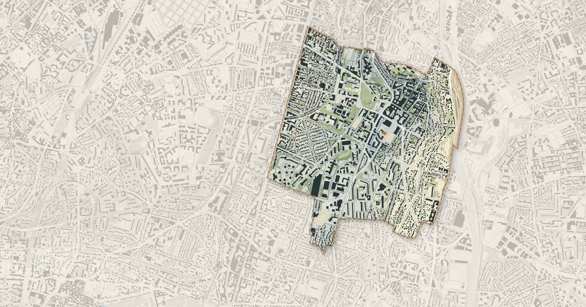 Portrait cartographique de Cachan : relief, eau, forêts, bâti et voies, calculés à partir des données de l'IGN