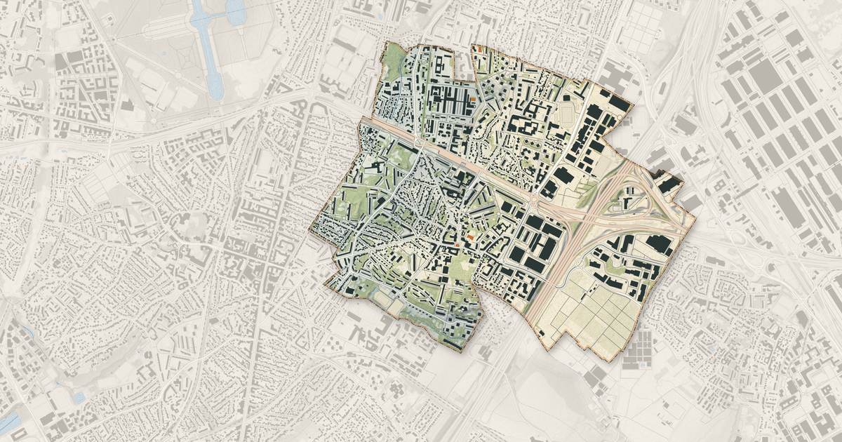 Portrait cartographique de Fresnes : relief, eau, forêts, bâti et voies, calculés à partir des données de l'IGN