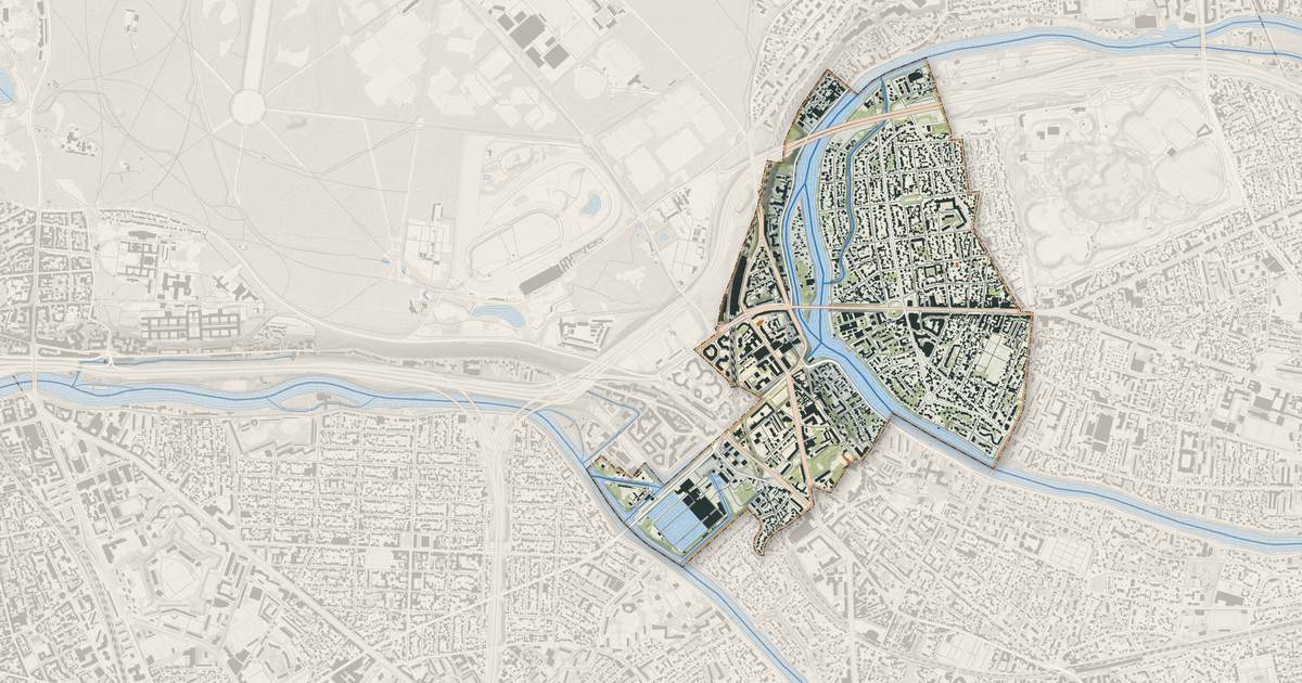 Portrait cartographique de Joinville-le-Pont : relief, eau, forêts, bâti et voies, calculés à partir des données de l'IGN