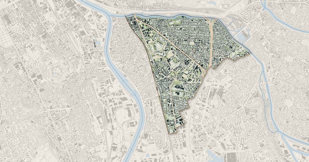 Portrait cartographique de Maisons-Alfort : relief, eau, forêts, bâti et voies, calculés à partir des données de l'IGN