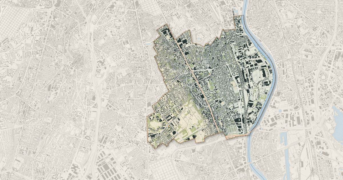 Portrait cartographique de Vitry-sur-Seine : relief, eau, forêts, bâti et voies, calculés à partir des données de l'IGN