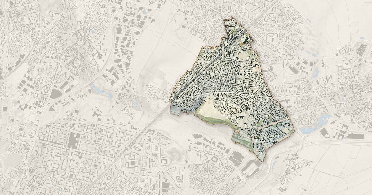 Portrait cartographique de Arnouville : relief, eau, forêts, bâti et voies, calculés à partir des données de l'IGN