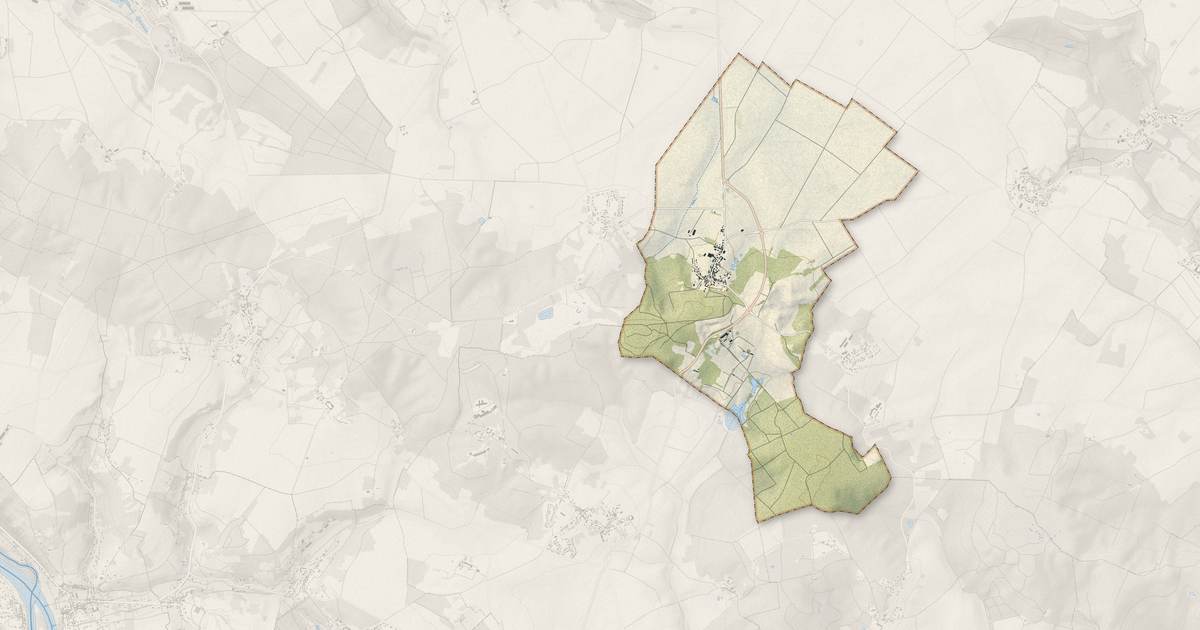 Portrait cartographique de Arthies : relief, eau, forêts, bâti et voies, calculés à partir des données de l'IGN