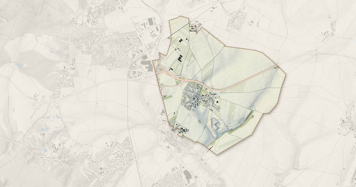Portrait cartographique de Attainville : relief, eau, forêts, bâti et voies, calculés à partir des données de l'IGN