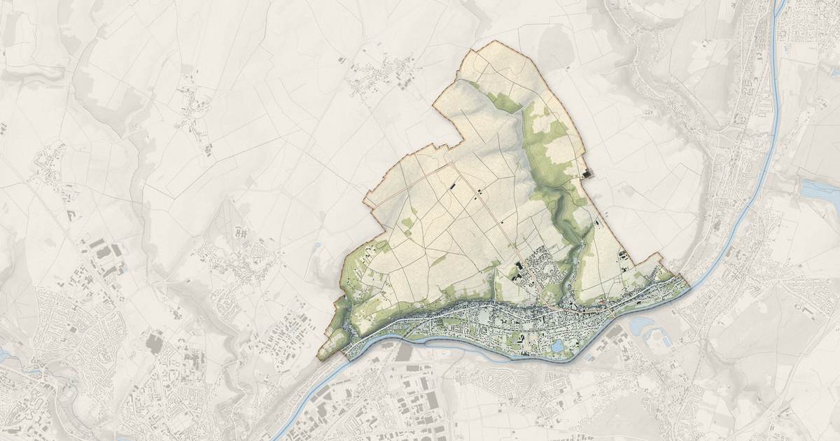 Portrait cartographique de Auvers-sur-Oise : relief, eau, forêts, bâti et voies, calculés à partir des données de l'IGN