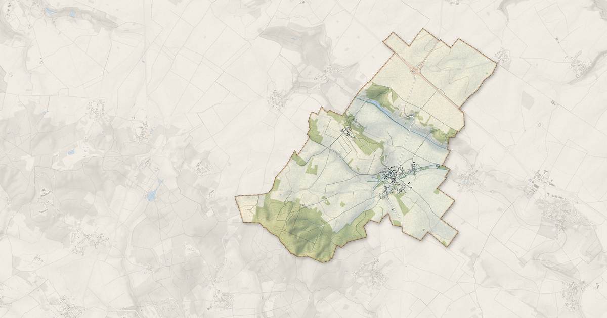 Portrait cartographique de Avernes : relief, eau, forêts, bâti et voies, calculés à partir des données de l'IGN