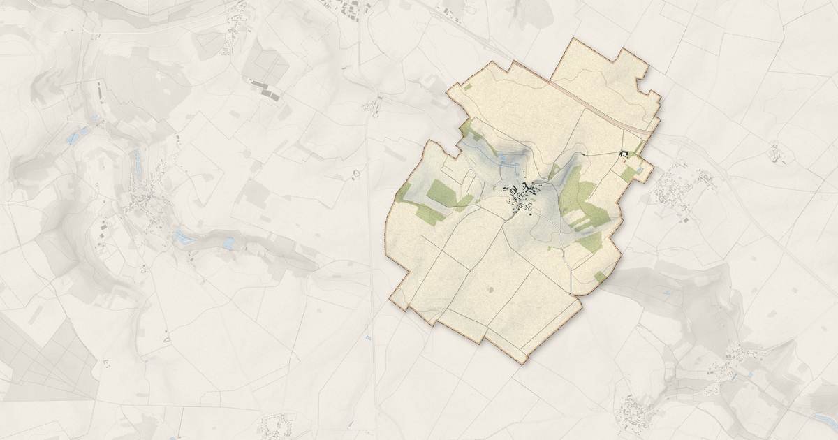 Portrait cartographique de Banthelu : relief, eau, forêts, bâti et voies, calculés à partir des données de l'IGN