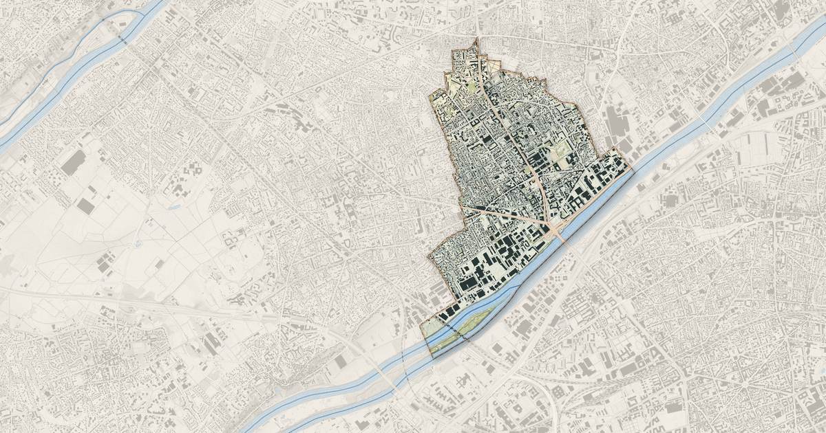 Portrait cartographique de Bezons : relief, eau, forêts, bâti et voies, calculés à partir des données de l'IGN