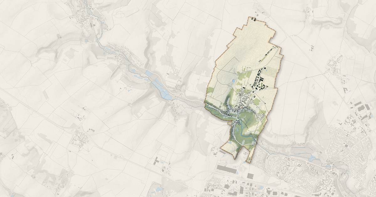 Portrait cartographique de Boissy-l'Aillerie : relief, eau, forêts, bâti et voies, calculés à partir des données de l'IGN