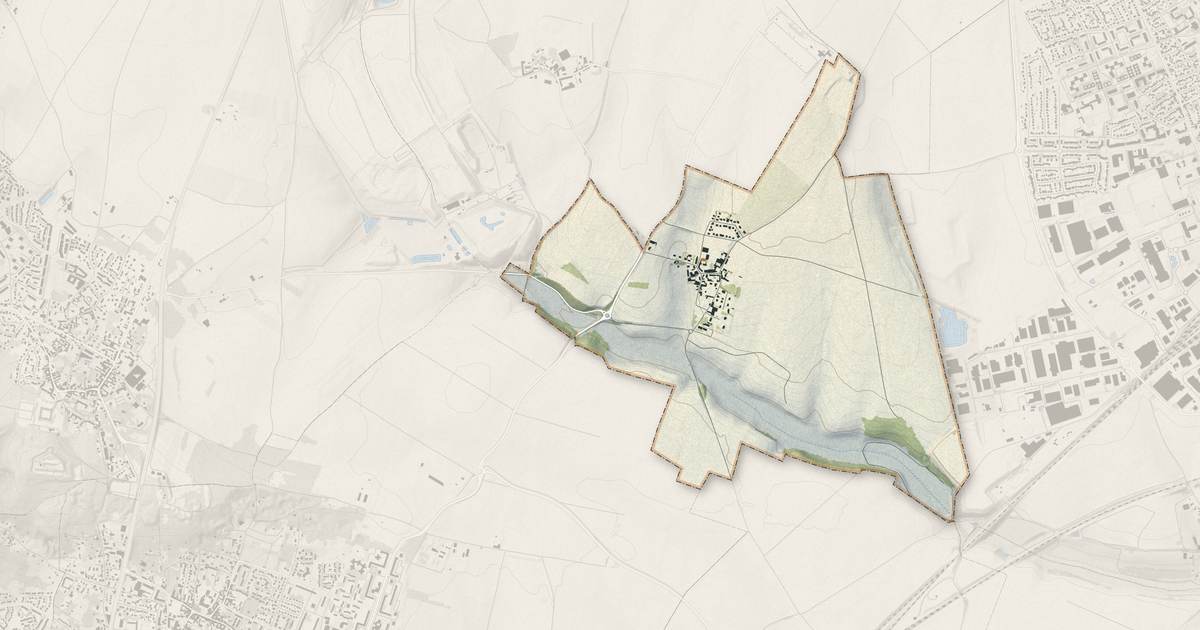 Portrait cartographique de Bouqueval : relief, eau, forêts, bâti et voies, calculés à partir des données de l'IGN