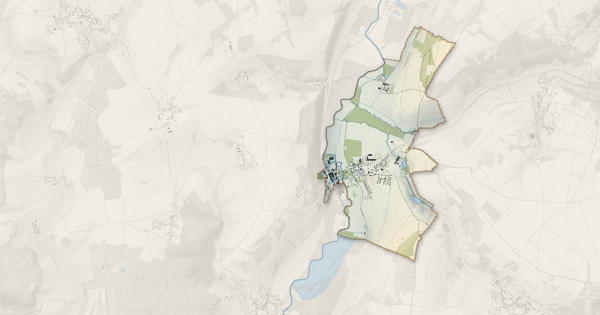 Portrait cartographique de Bray-et-Lû : relief, eau, forêts, bâti et voies, calculés à partir des données de l'IGN
