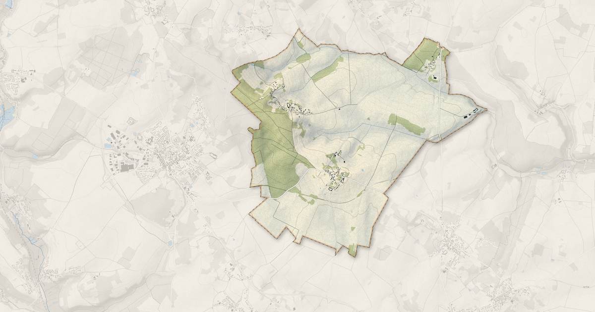 Portrait cartographique de Bréançon : relief, eau, forêts, bâti et voies, calculés à partir des données de l'IGN