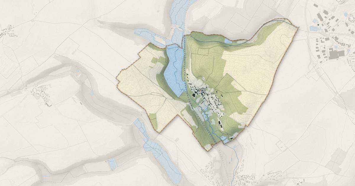 Portrait cartographique de Brignancourt : relief, eau, forêts, bâti et voies, calculés à partir des données de l'IGN