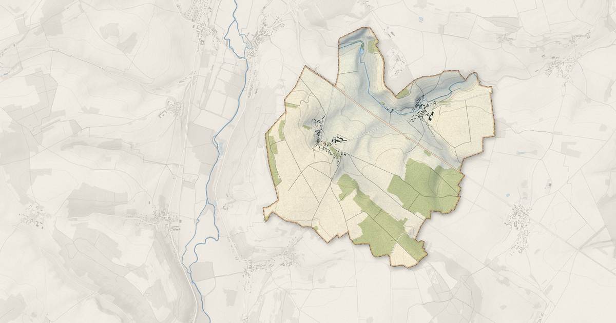 Portrait cartographique de Buhy : relief, eau, forêts, bâti et voies, calculés à partir des données de l'IGN