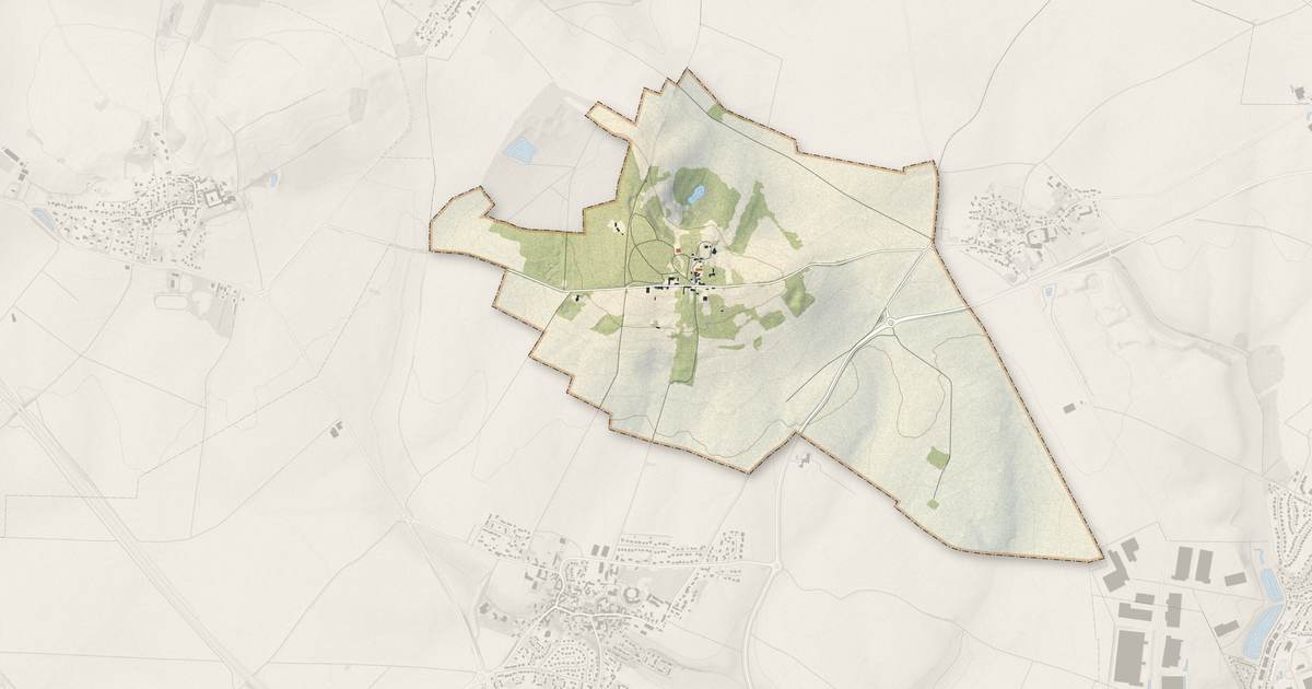 Portrait cartographique de Châtenay-en-France : relief, eau, forêts, bâti et voies, calculés à partir des données de l'IGN