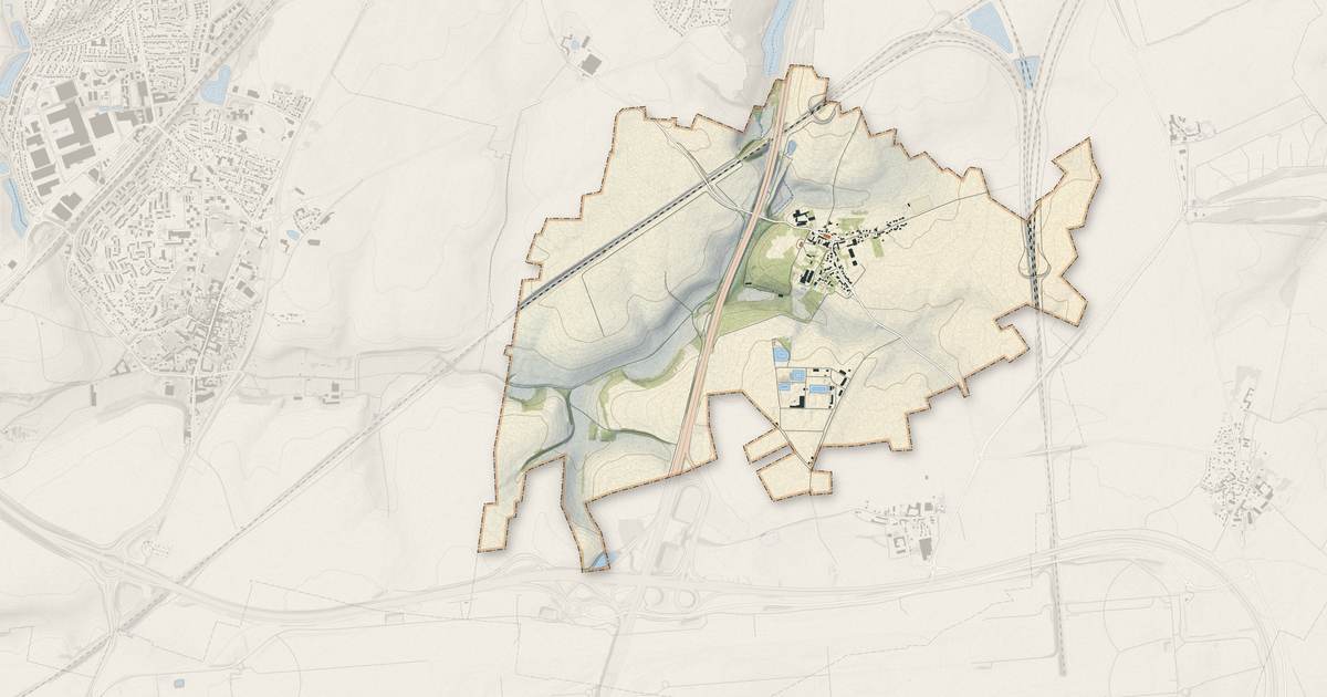 Portrait cartographique de Chennevières-lès-Louvres : relief, eau, forêts, bâti et voies, calculés à partir des données de l'IGN