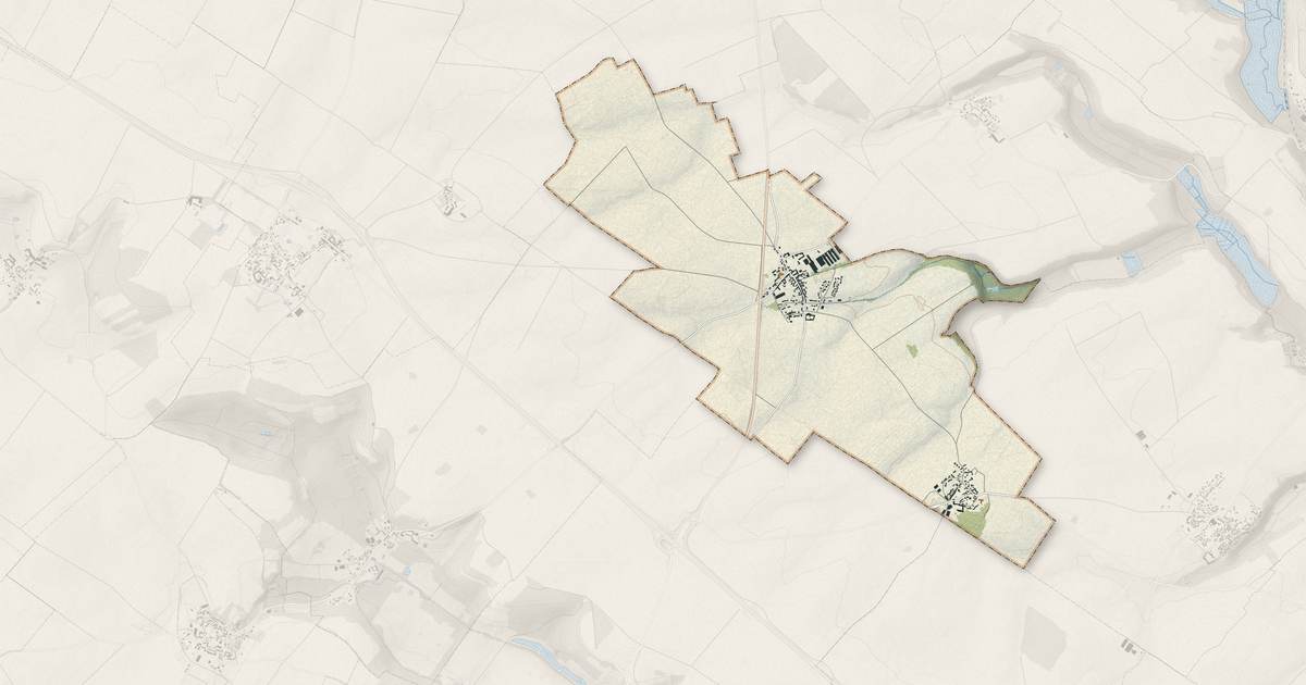 Portrait cartographique de Commeny : relief, eau, forêts, bâti et voies, calculés à partir des données de l'IGN