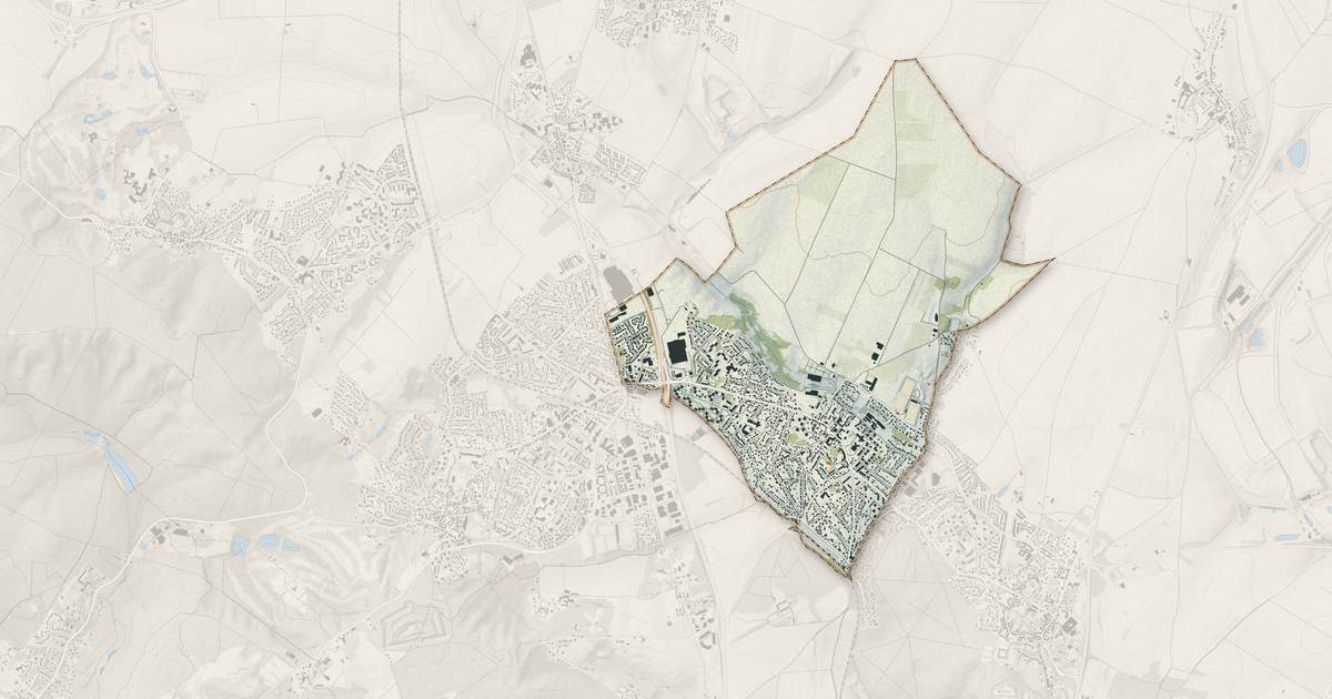 Portrait cartographique de Ézanville : relief, eau, forêts, bâti et voies, calculés à partir des données de l'IGN