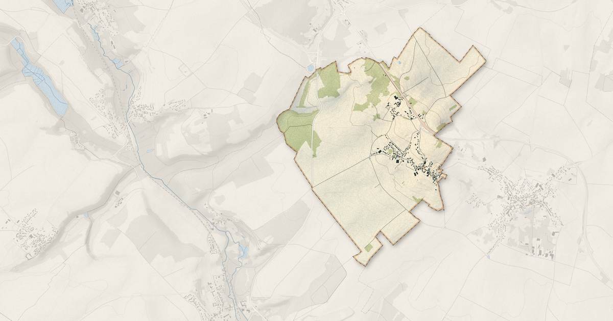 Portrait cartographique de Frémécourt : relief, eau, forêts, bâti et voies, calculés à partir des données de l'IGN