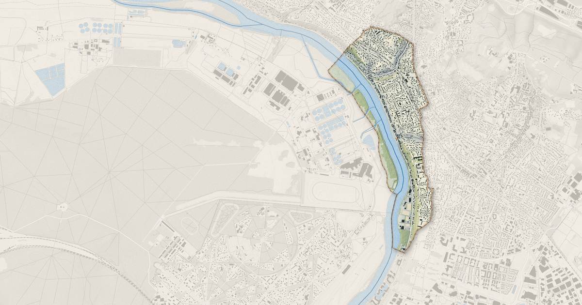 Portrait cartographique de La Frette-sur-Seine : relief, eau, forêts, bâti et voies, calculés à partir des données de l'IGN