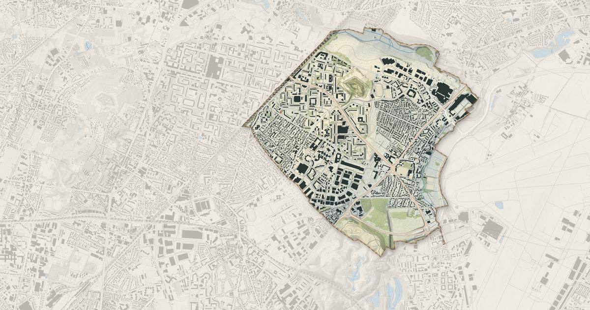Portrait cartographique de Garges-lès-Gonesse : relief, eau, forêts, bâti et voies, calculés à partir des données de l'IGN