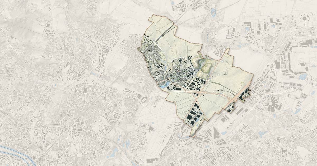 Portrait cartographique de Gonesse : relief, eau, forêts, bâti et voies, calculés à partir des données de l'IGN