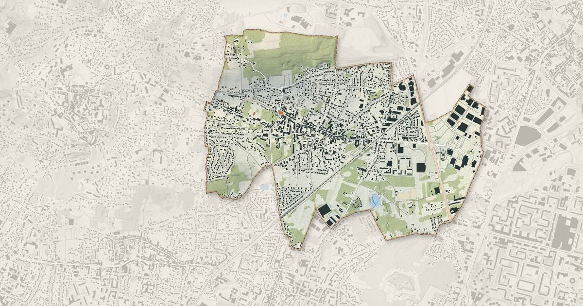 Portrait cartographique de Groslay : relief, eau, forêts, bâti et voies, calculés à partir des données de l'IGN