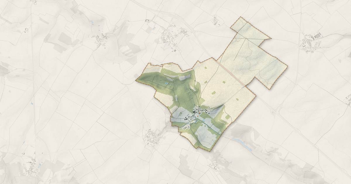 Portrait cartographique de Guiry-en-Vexin : relief, eau, forêts, bâti et voies, calculés à partir des données de l'IGN