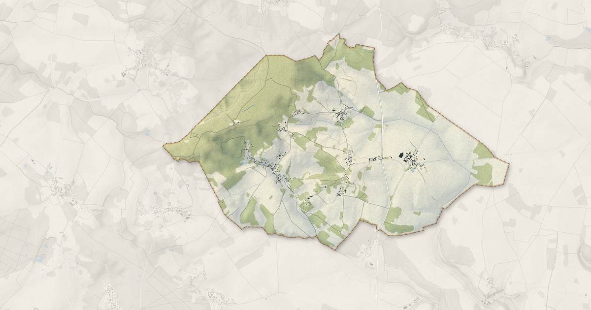 Portrait cartographique de Haravilliers : relief, eau, forêts, bâti et voies, calculés à partir des données de l'IGN