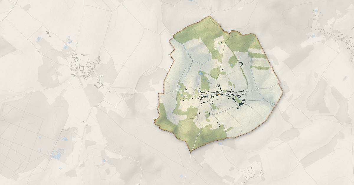 Portrait cartographique de Le Heaulme : relief, eau, forêts, bâti et voies, calculés à partir des données de l'IGN